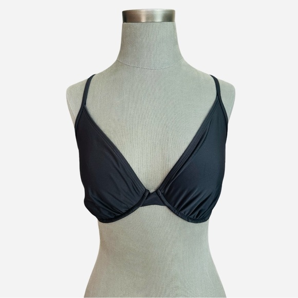 Women’s Swim BRA WINGS Swim Top Black Nylon DD CUP Bra Drawstring Top Swimwear - Picture 3 of 6